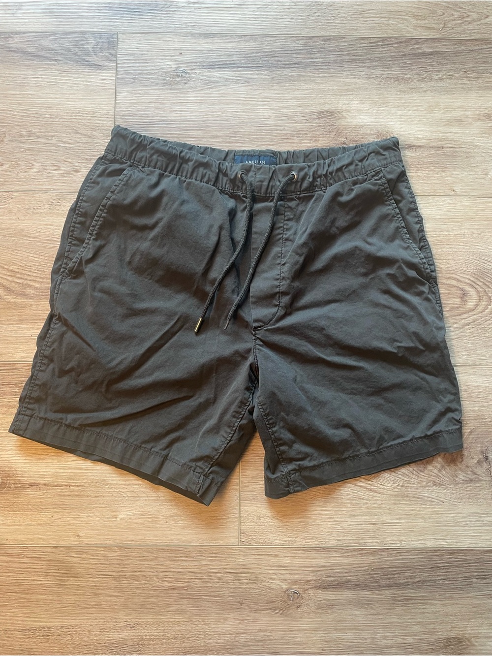 American Eagle Outfitters Men's Dark Charcoal Drawstring Cargo Shorts